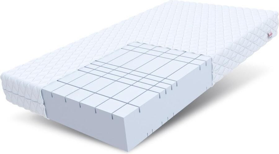 FDM GOYA Matras 90x200 cm Koudschuim Matrassen Eenpersoons Hoogte 17 cm H4 Dubbelzijdig 7 zones Afritsbaar hoes wasbaar Öko-Tex gecertificeerd Antiallergisch en Ademende