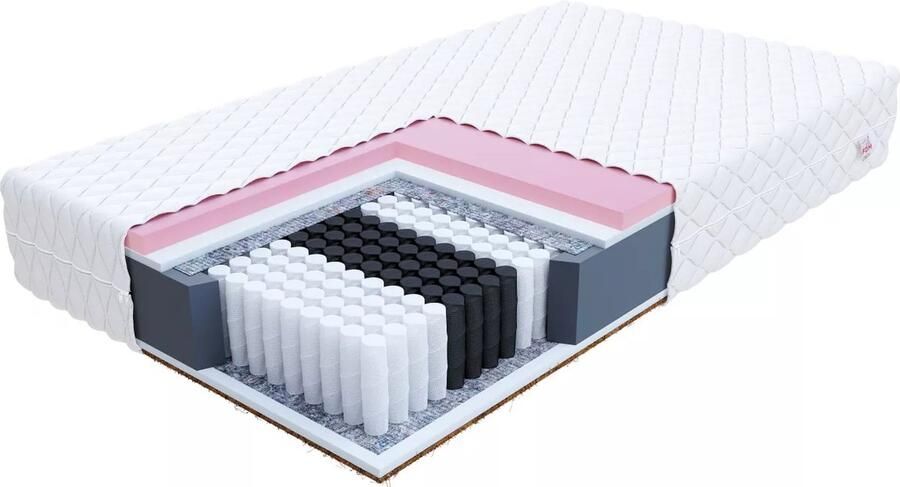 FDM IVREA MAX Matras 90x200 cm Multi Pocketvering Matrassen Eenpersoons Hoogte 28 cm H3 en H5 Dubbelzijdig 7 zones Afritsbaar hoes wasbaar Antiallergisch en Ademende Öko-Tex gecertificeerd