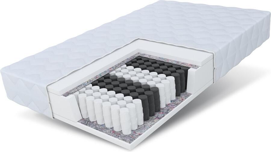 FDM MEMORY Matras 140x200 cm Pocketvering Matrassen Tweepersoons Hoogte 16 cm H3 Dubbelzijdig 7 zones Afritsbaar hoes wasbaar Antiallergisch en Ademende Öko-Tex gecertificeerd