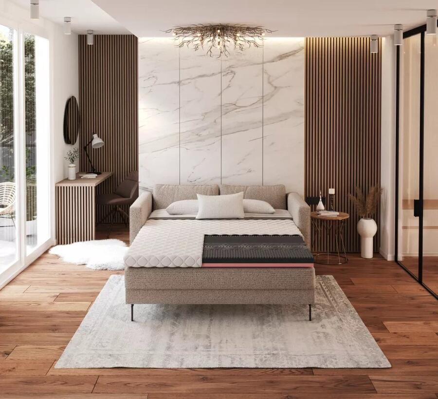 FDM NERO MET VISCO Topmatras 140x200 cm Koudschuim Topmatrassen Topper Tweepersoons Hoogte 7 cm H3 HR H30 en Visco Masserend Öko-Tex gecertificeerd Afritsbaar hoes wasbaar Antiallergisch en Ademende - Foto 2