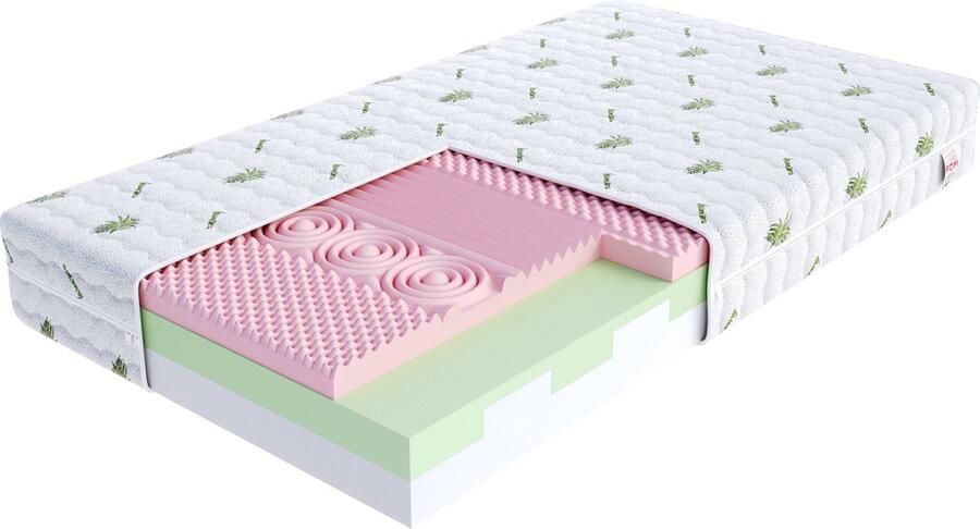 FDM ROTELLO Matras 90x200 cm Koudschuim Matrassen Eenpersoons Hoogte 17 cm H3 Dubbelzijdig 7 zones Afritsbaar hoes wasbaar Öko-Tex gecertificeerd Antiallergisch en Ademende