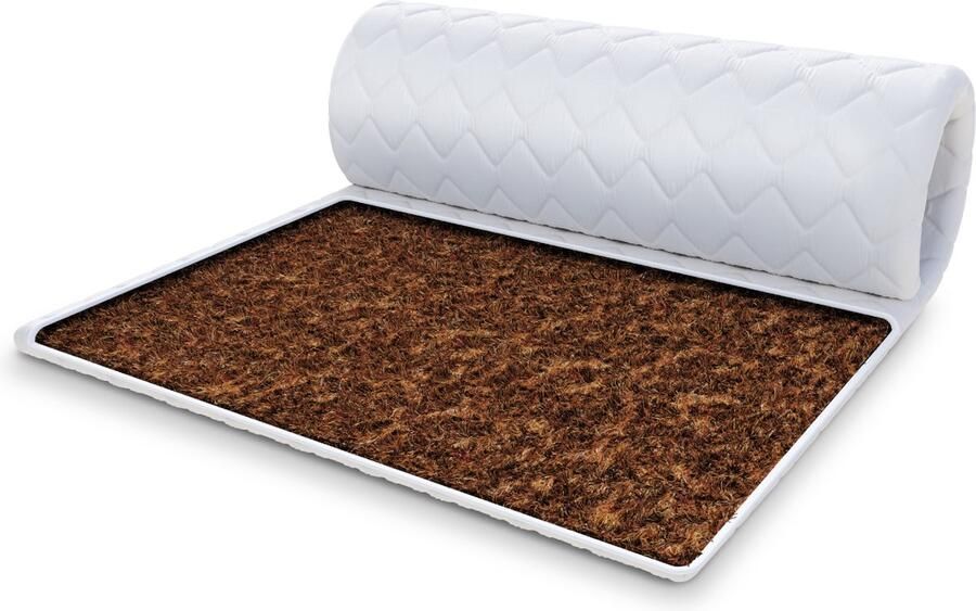 FDM KOKOS Topmatras 140x200 cm Koudschuim Topmatrassen Topper Tweepersoons Hoogte 1 cm H4 Kokos Ademend Öko-Tex gecertificeerd Afritsbaar hoes wasbaar Antiallergisch en Ademende