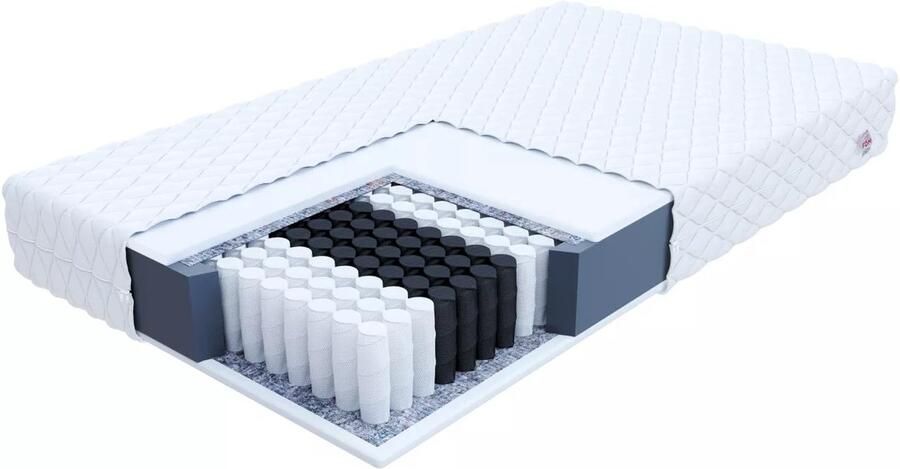 FDM TREVISO MAX Matras 180x200 cm Pocketvering Matrassen Tweepersoons Hoogte 23 cm H2 Dubbelzijdig 7 zones Afritsbaar hoes wasbaar Antiallergisch en Ademende Öko-Tex gecertificeerd