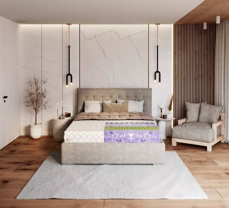 FDM HYBRID Matras 120x200 cm Koudschuim Matrassen Tweepersoons Hoogte 21 cm H4 Dubbelzijdig 7 zones Afritsbaar hoes wasbaar Öko-Tex gecertificeerd Antiallergisch en Ademende