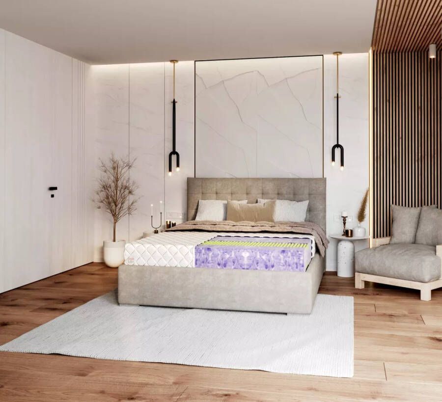 FDM HYBRID Matras 80x200 cm Koudschuim Matrassen Eenpersoons Hoogte 21 cm H4 Dubbelzijdig 7 zones Afritsbaar hoes wasbaar Öko-Tex gecertificeerd Antiallergisch en Ademende