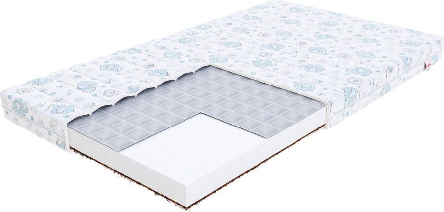 FDM MIKI DUMBO Matras 60x120 cm Koudschuim Matrassen Eenpersoons Hoogte 11 cm H2 en H3 Dubbelzijdig 7 zones Afritsbaar hoes wasbaar Öko-Tex gecertificeerd Antiallergisch en Ademende