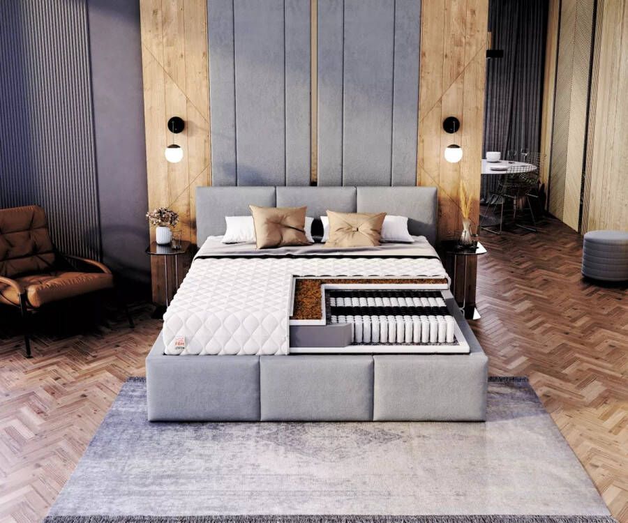 FDM MERANO Matras 100x200 cm Pocketvering Matrassen Eenpersoons Hoogte 19 cm H4 Dubbelzijdig 7 zones Afritsbaar hoes wasbaar Antiallergisch en Ademende Öko-Tex gecertificeerd