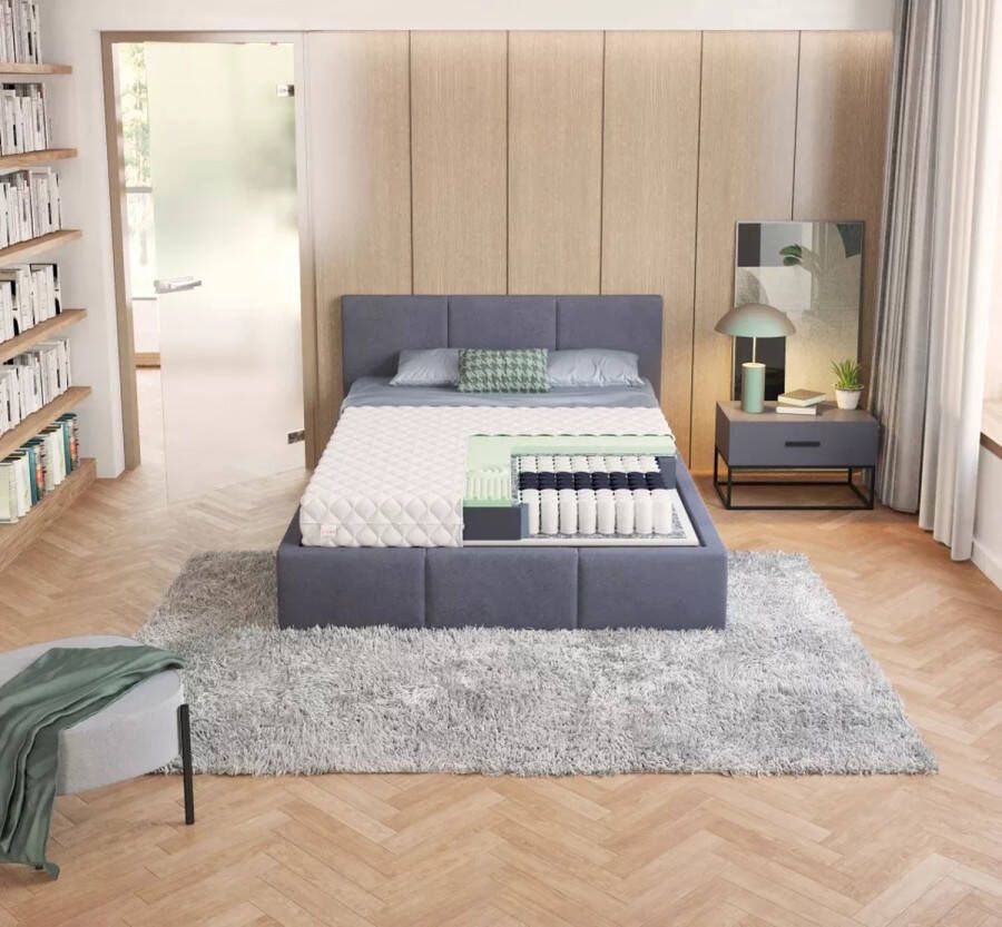 FDM VASTO Matras 100x200 cm Pocketvering Matrassen Eenpersoons Hoogte 20 cm H3 en H4 Dubbelzijdig 7 zones Afritsbaar hoes wasbaar Antiallergisch en Ademende Öko-Tex gecertificeerd