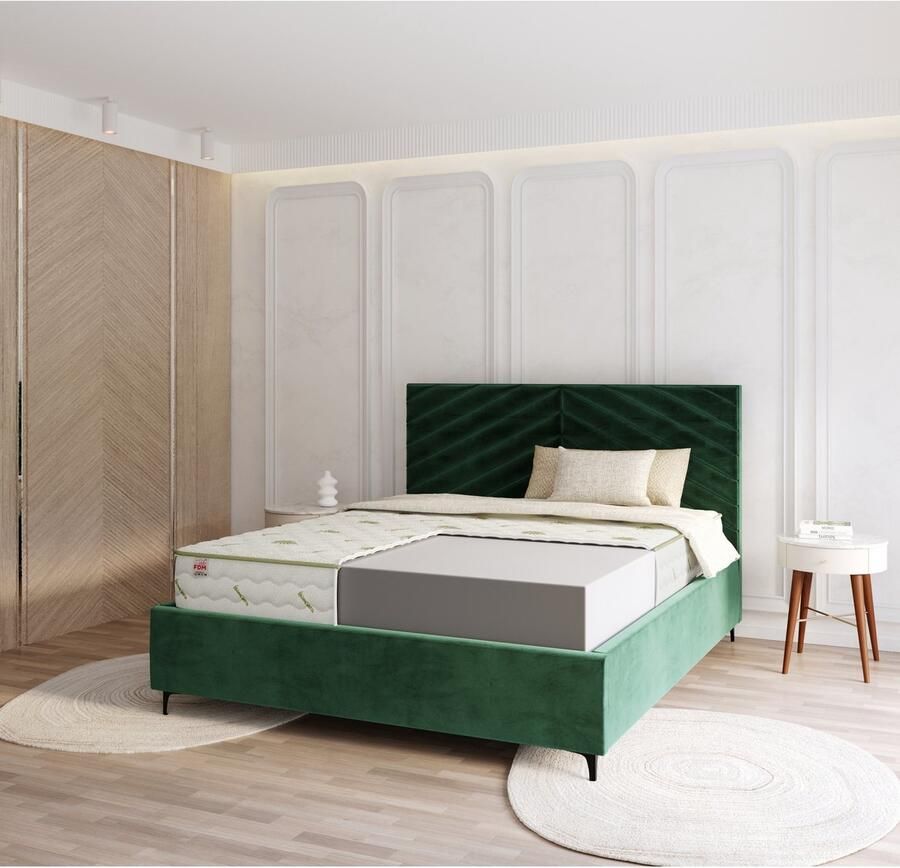 FDM sp. z o.o. sp.k. FDM Bresso Max Double Aloe Matras 120x200 cm Koudschuim Matrassen Tweepersoons Hoogte 22 cm Dubbelzijdig Öko-Tex gecertificeerd Antiallergisch en Ademende