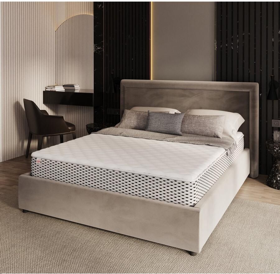 FDM sp. z o.o. sp.k. FDM Bresso Max Double Space Matras 120x200 cm Koudschuim Matrassen Tweepersoons Hoogte 21 cm Dubbelzijdig Öko-Tex gecertificeerd Antiallergisch en Ademende