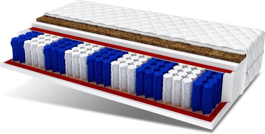 FDM sp. z o.o. sp.k. FDM Home Plus Matras 90x200 cm Pocketvering Matrassen Eenpersoons Hoogte 23 cm Dubbelzijdig Afritsbaar hoes wasbaar Antiallergisch en Ademende Öko-Tex gecertificeerd