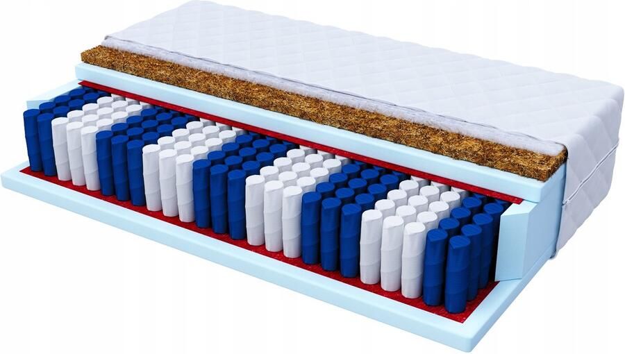 FDM sp. z o.o. sp.k. FDM Natural Max Matras 100x200 cm Pocketvering Matrassen Eenpersoons Hoogte 23 cm Dubbelzijdig Afritsbaar hoes wasbaar Antiallergisch en Ademende Öko-Tex gecertificeerd