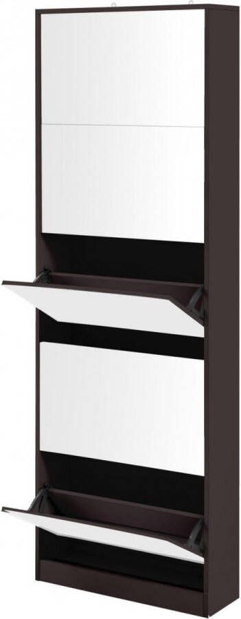Feel Furniture Schoenenkast met spiegel 5 Laden Bruin
