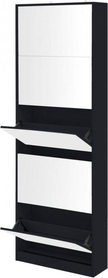 Feel Furniture Schoenenkast met spiegel 5 Laden Zwart - Foto 1