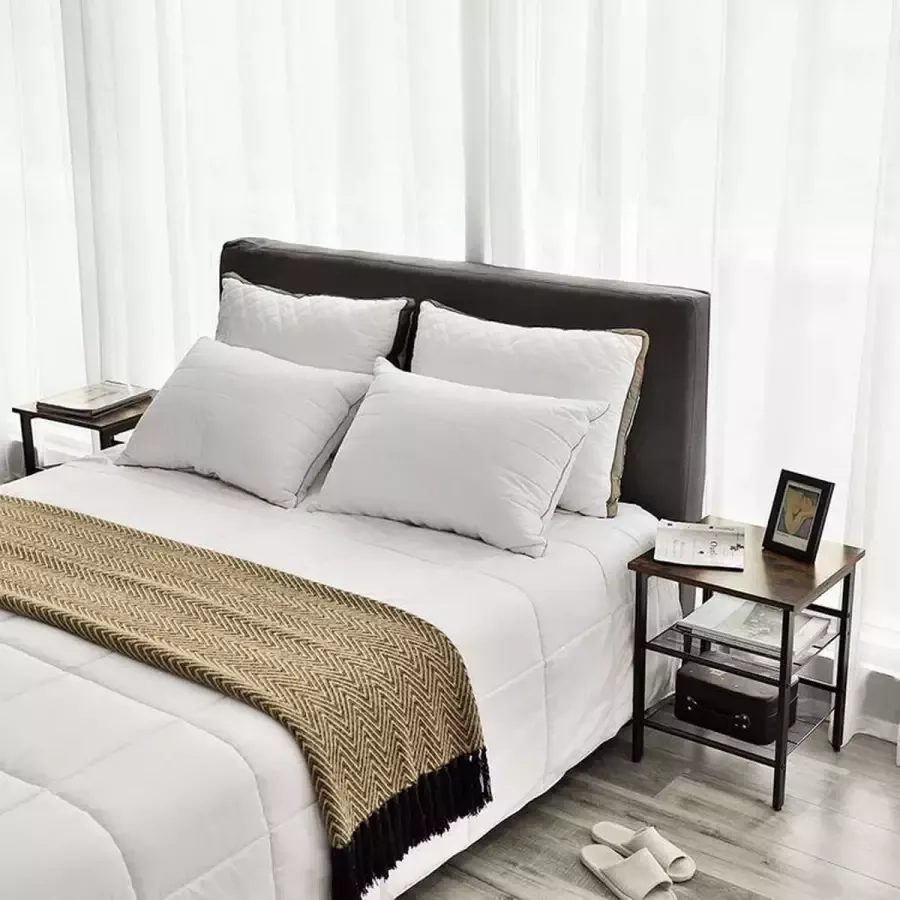 Feel good nachtkastjes bijzettafelset set van 2 salontafels kleine salontafels met verstelbare rasterplanken woonkamer slaapkamer
