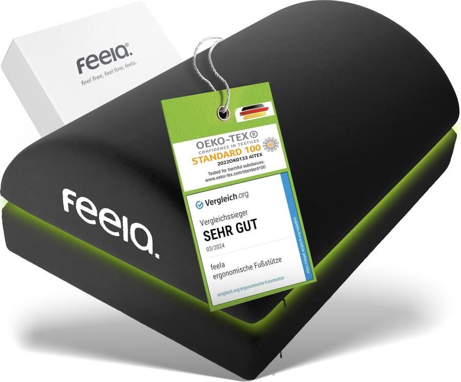 Feela . Voetensteun Bureau [Winnaar Vergelijking] – Voetensteun Bureau – Ergonomische voetensteun onder bureau voetenbank voetensteun & voetensteun voor meer comfort (Zwart)