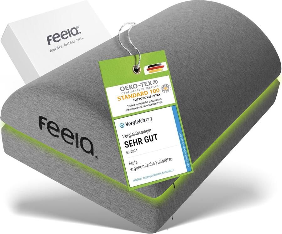 Feela . Voetensteun Bureau [Winnaar Vergelijking] – Voetensteun Bureau – Ergonomische voetensteun onder bureau voetenbank voetensteun & voetensteun voor meer comfort (Donkergrijs)