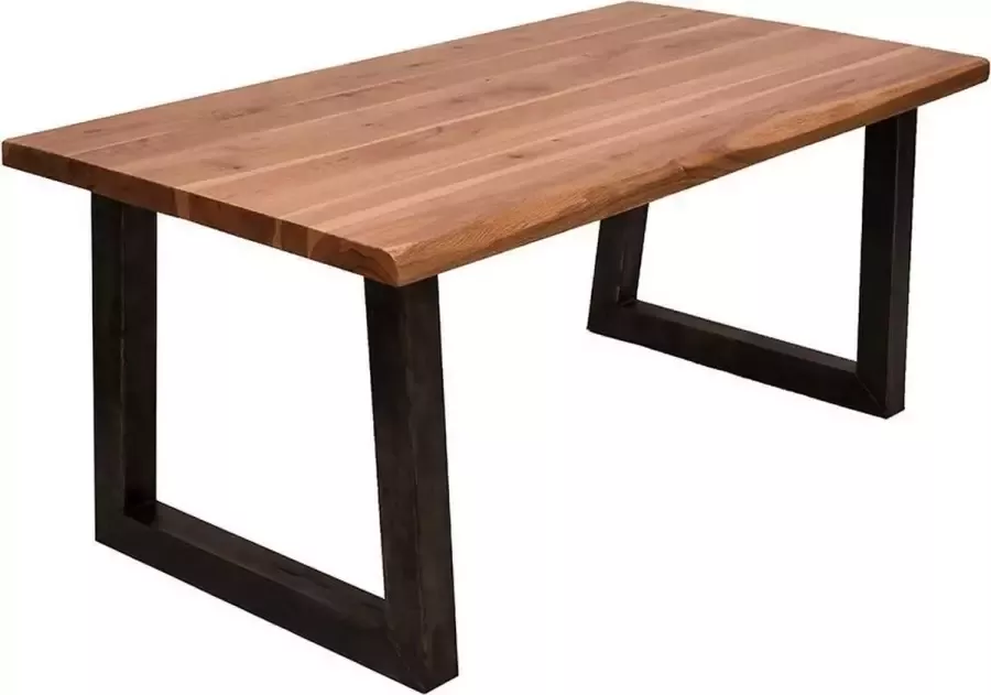 Feelhome Feel Home 160x90 Eettafel Massief Boomstamblad Eiken 5 cm dik U Frame - Foto 3