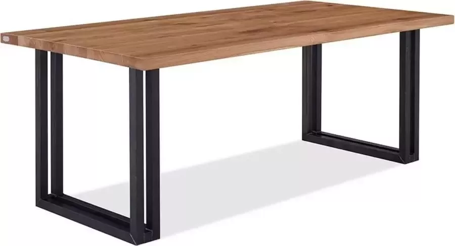 Feelhome Feel Home 160x90 Eettafel Massief Glad Boomstamblad Eiken 5 cm dik Twin U Frame - Foto 2