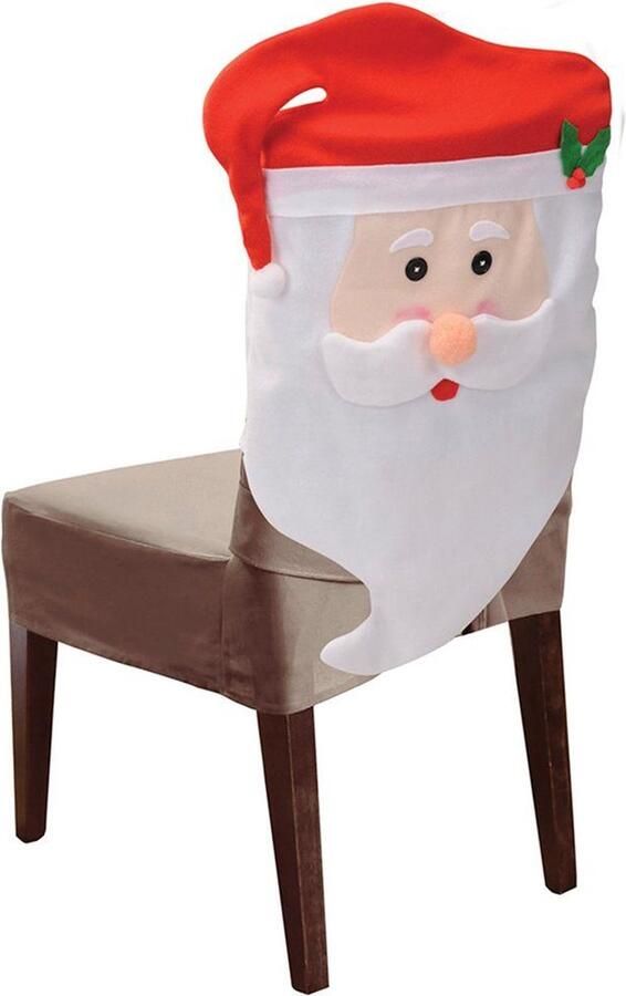 Fééric Lights and Christmas Home & Styling Stoelhoes Kerstman 45x73cm Set van 6 stuks Rood