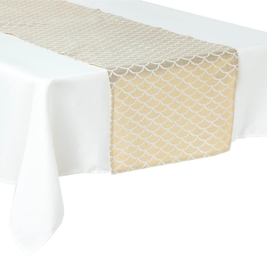 Fééric Lights and Christmas Kerst Loper Tafelloper Art Deco 40x200cm Goud