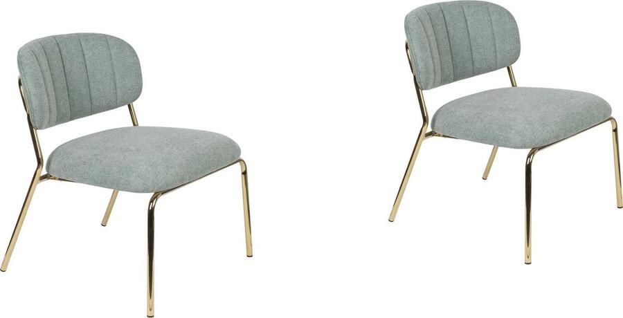 Feliz Jolien Fauteuil Goud Lichtgroen Set van 2