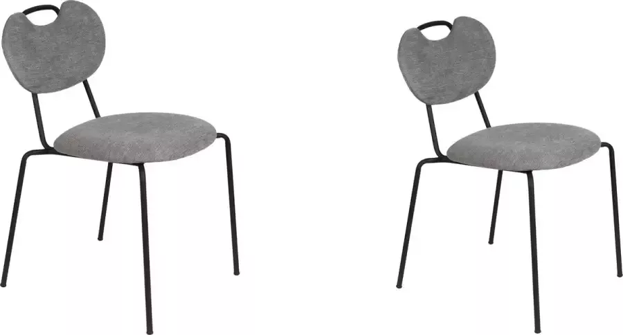 Housecraft Living Housecraft Aspen Eetkamerstoelen Grijs Set van 2 - Foto 2