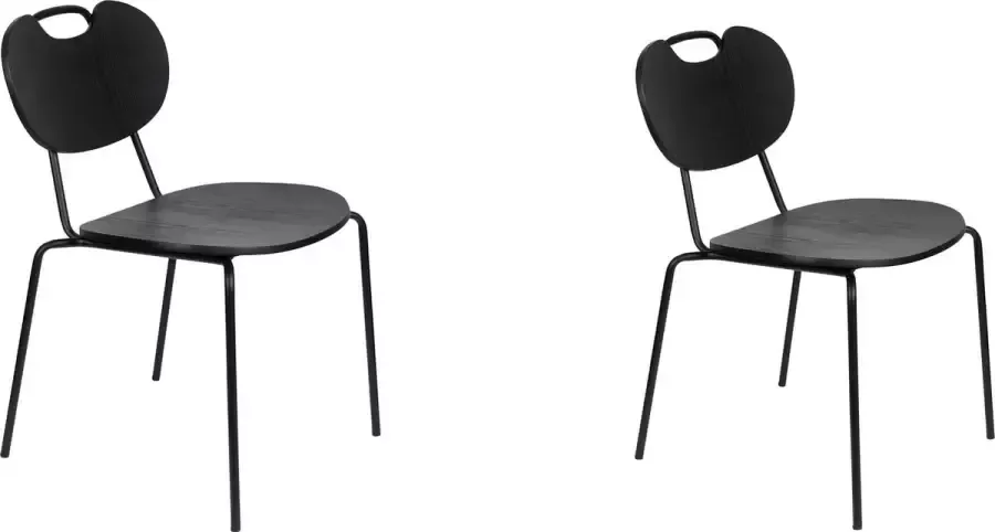 Housecraft Living Housecraft Aspen Eetkamerstoelen Hout Zwart Set van 2 - Foto 2