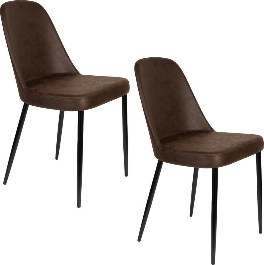 Housecraft Living Housecraft Alana Eetkamerstoelen Bruin Set van 2