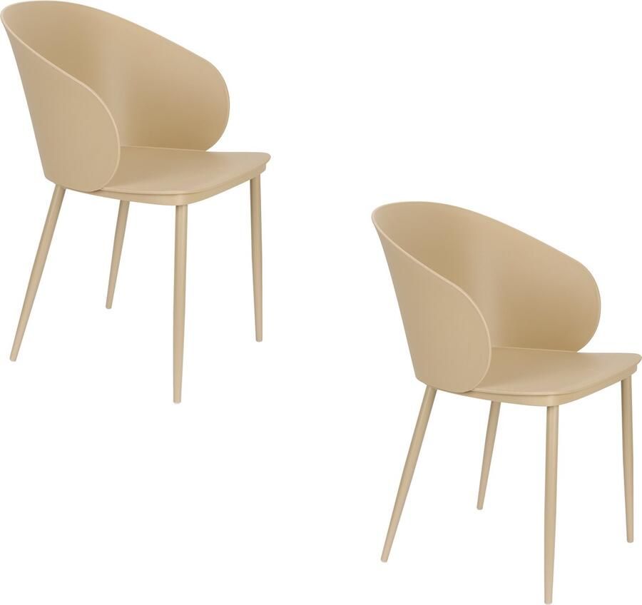 Housecraft living Feliz Lifestyle Gigi Eetkamerstoelen Beige Set van 2
