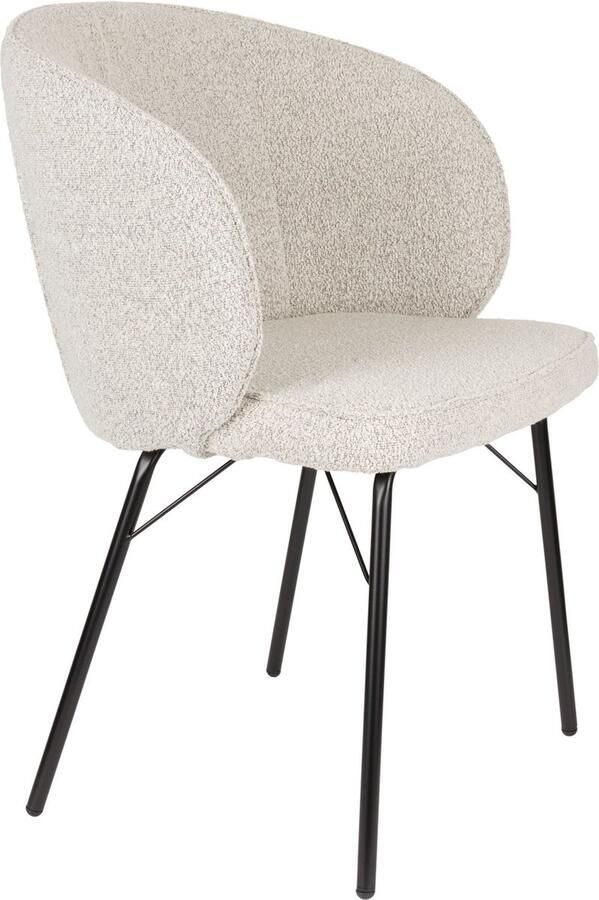 Housecraft Living Housecraft Joa Eetkamerstoelen Bouclé Beige Set van 2 - Foto 2