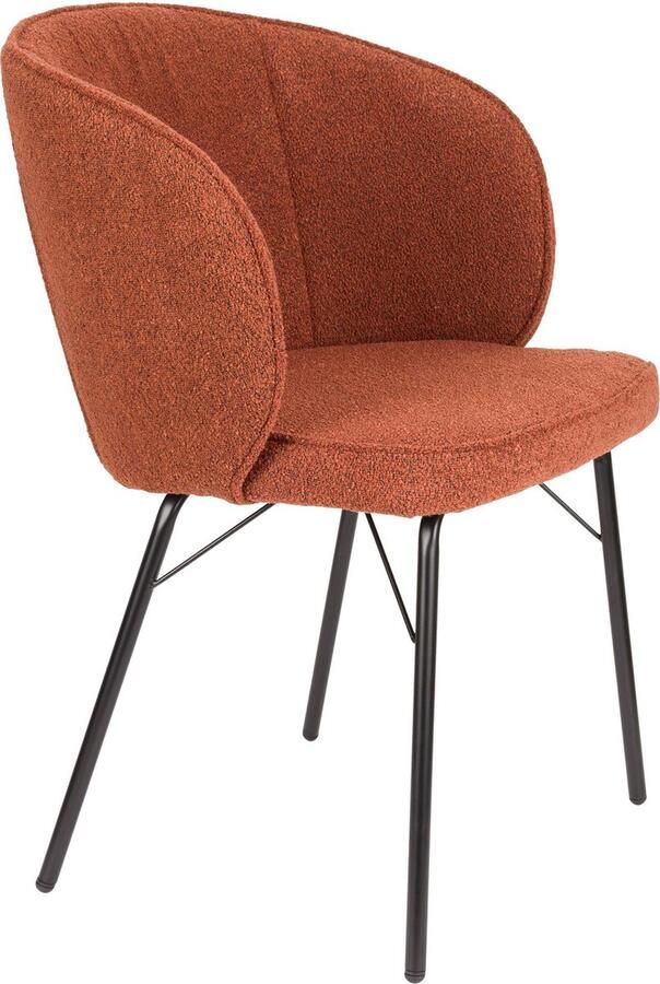 Housecraft living Feliz Lifestyle Joa Eetkamerstoelen Bouclé Terra Set van 2 - Foto 2