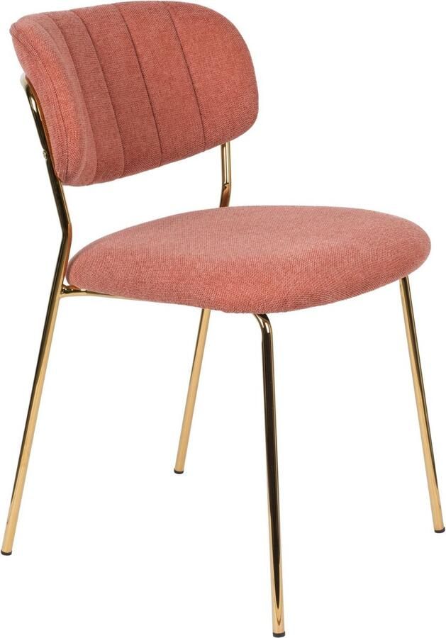 Housecraft Living Housecraft Jolien Eetkamerstoelen Goud Roze Set van 2 - Foto 2