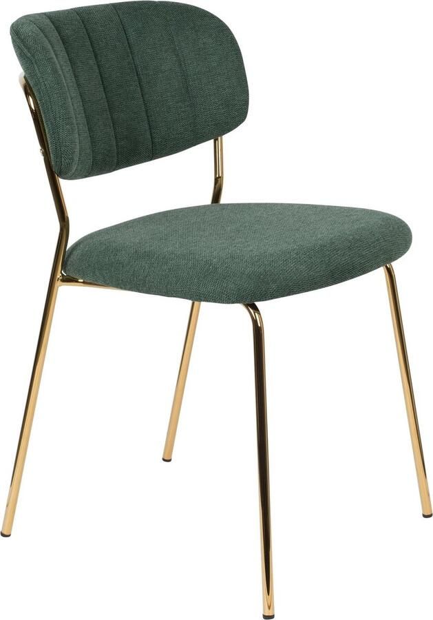 Housecraft Living Housecraft Jolien Eetkamerstoelen Goud Dondergroen Set van 2 - Foto 2