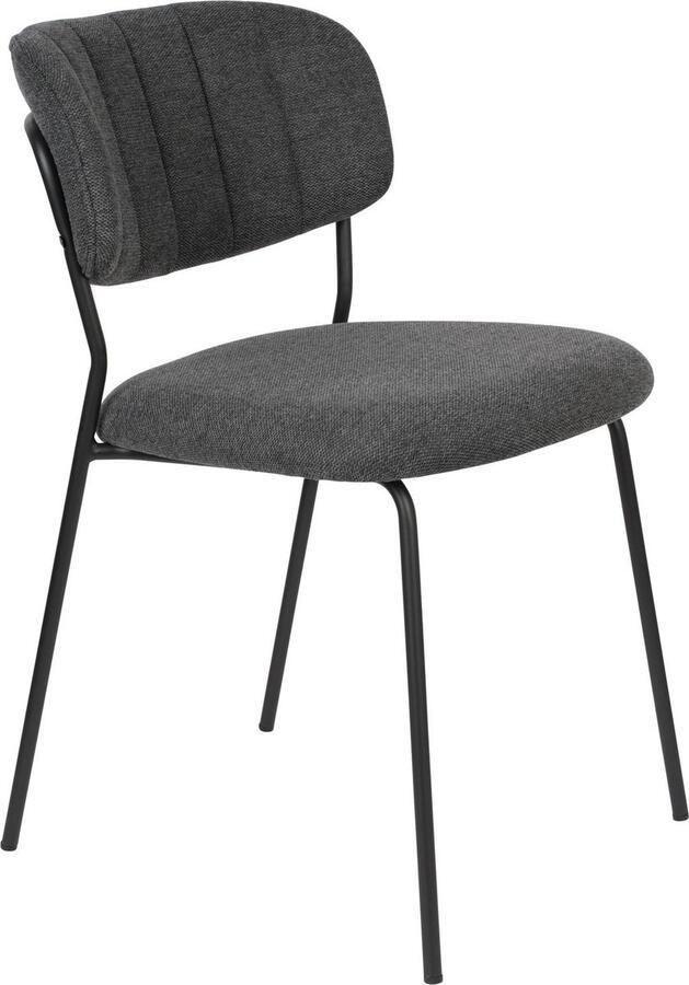 Housecraft Living Housecraft Jolien Eetkamerstoelen Zwart Donkergrijs Set van 2 - Foto 2