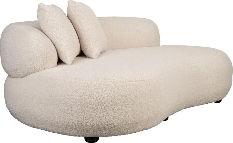 Giga Meubel Bank 3-Zits Stof Wit Zitdiepte 75cm 185x115x73cm Noxx