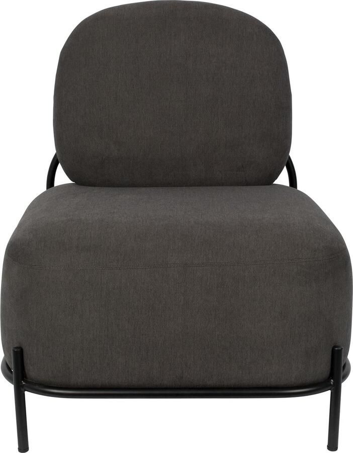 TOM fauteuil Polly 77 x 72 x 66 cm polyester staal donkergrijs