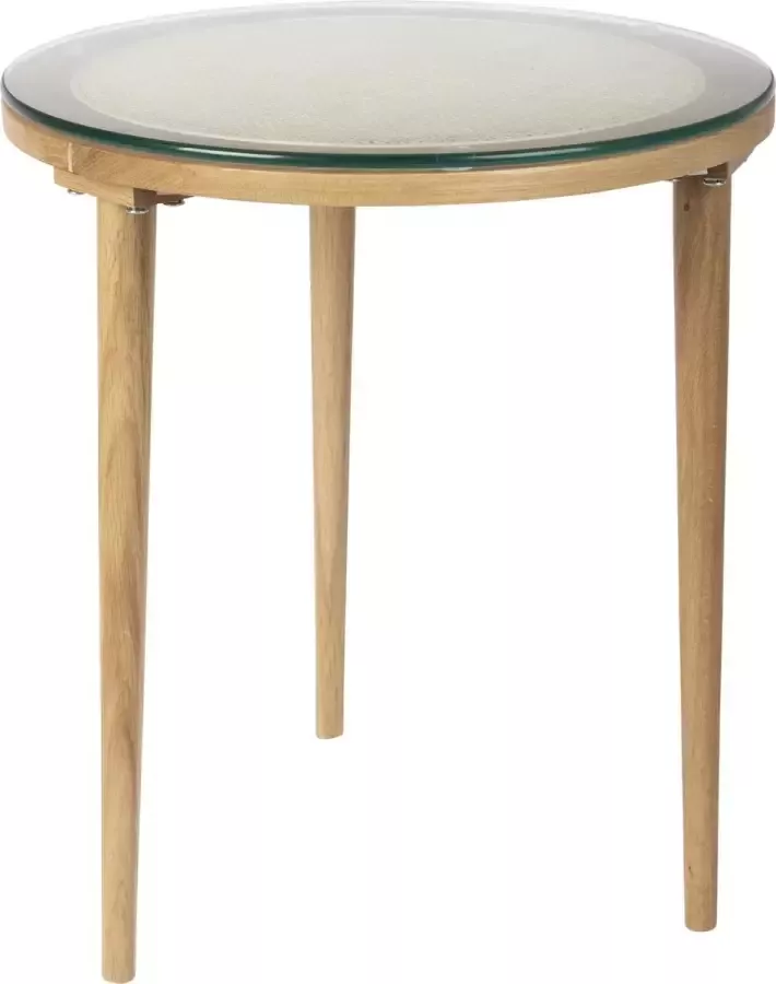 Housecraft Living Housecraft Haru Bijzettafel Rond Glas Hout 45x45 cm Naturel - Foto 3