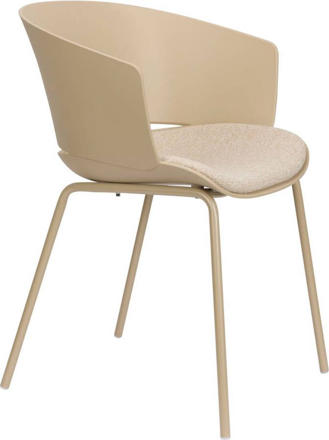 Housecraft living Feliz Lifestyle Jessica Eetkamerstoelen met armleuning Beige Set van 4 - Foto 2
