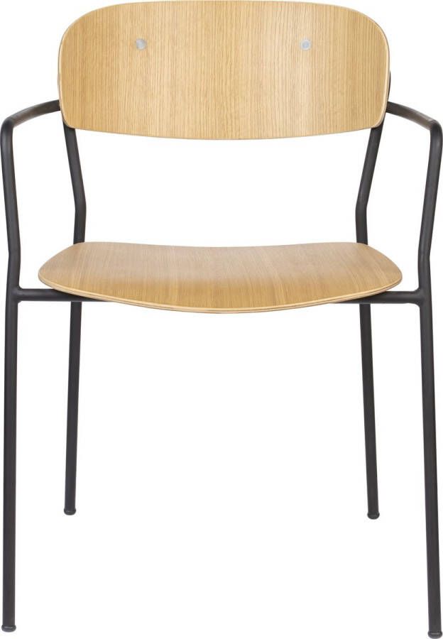 Housecraft Living Housecraft Jolien Eetkamerstoelen met armleuning Zwart Wood Set van 2