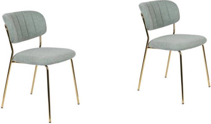 Housecraft Living Housecraft Jolien Eetkamerstoelen Goud Lichtgroen Set van 2 - Foto 3