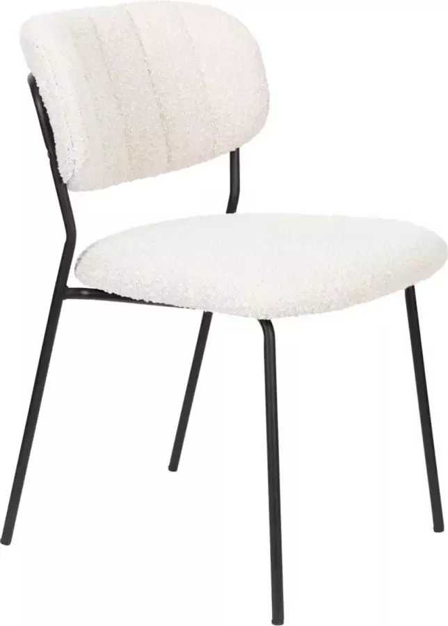 Housecraft Living Housecraft Jolien Eetkamerstoelen Zwart Bouclé Set van 2