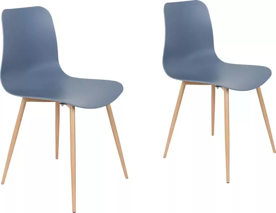 Housecraft Living Housecraft Leon Eetkamerstoelen Blauw Set van 2