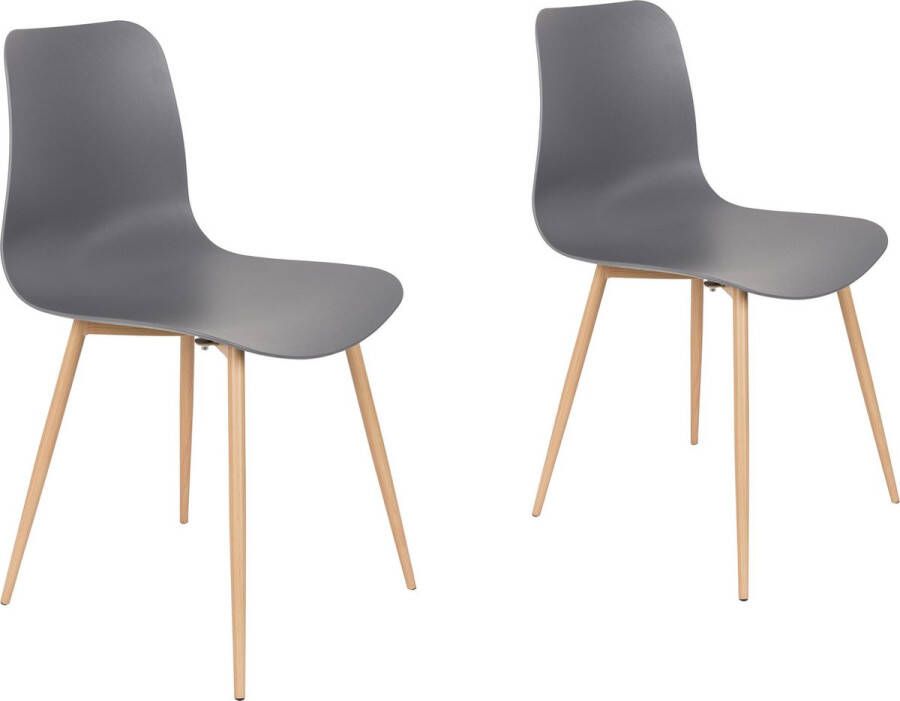 Housecraft Living Housecraft Leon Eetkamerstoelen Grijs Set van 2