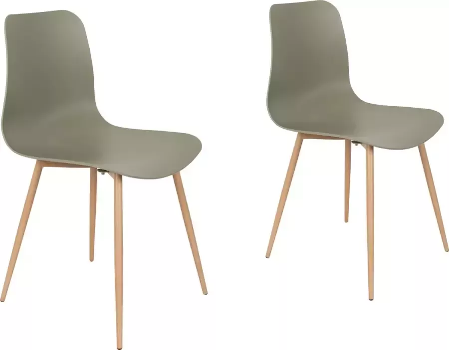Housecraft living Feliz Lifestyle Leon Eetkamerstoelen Groen Set van 2