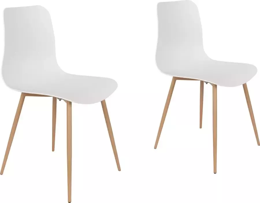 Housecraft living Feliz Lifestyle Leon Eetkamerstoelen Wit Set van 2 - Foto 2