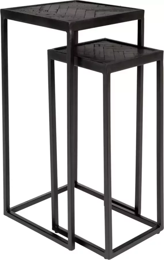 Housecraft Living Housecraft Parker Bijzettafel Hout Zwart- Set van 2 - Foto 2