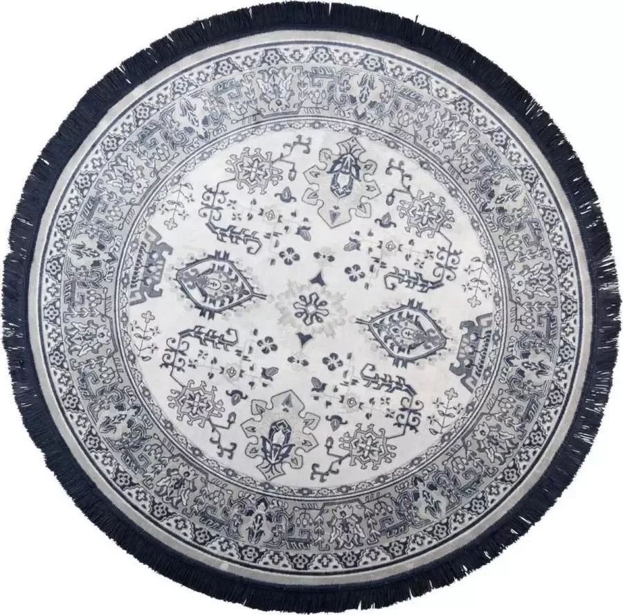 Blanq Feliz Lifestyle Vloerkleed Reza Round Blue Grey 160cm