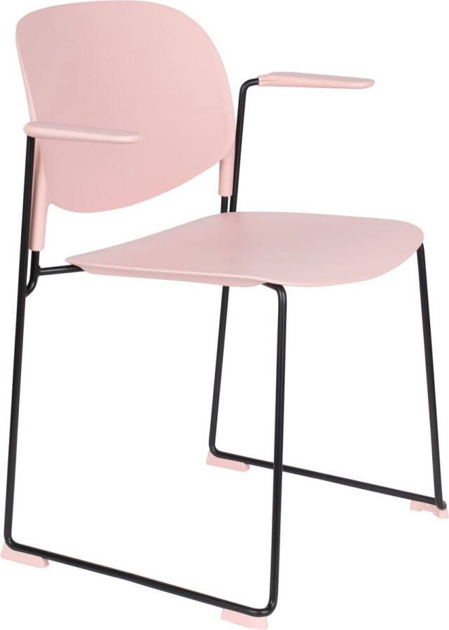 Housecraft Living Housecraft Stacks Stapelbare Eetkamerstoelen met armleuning Roze Set van 4