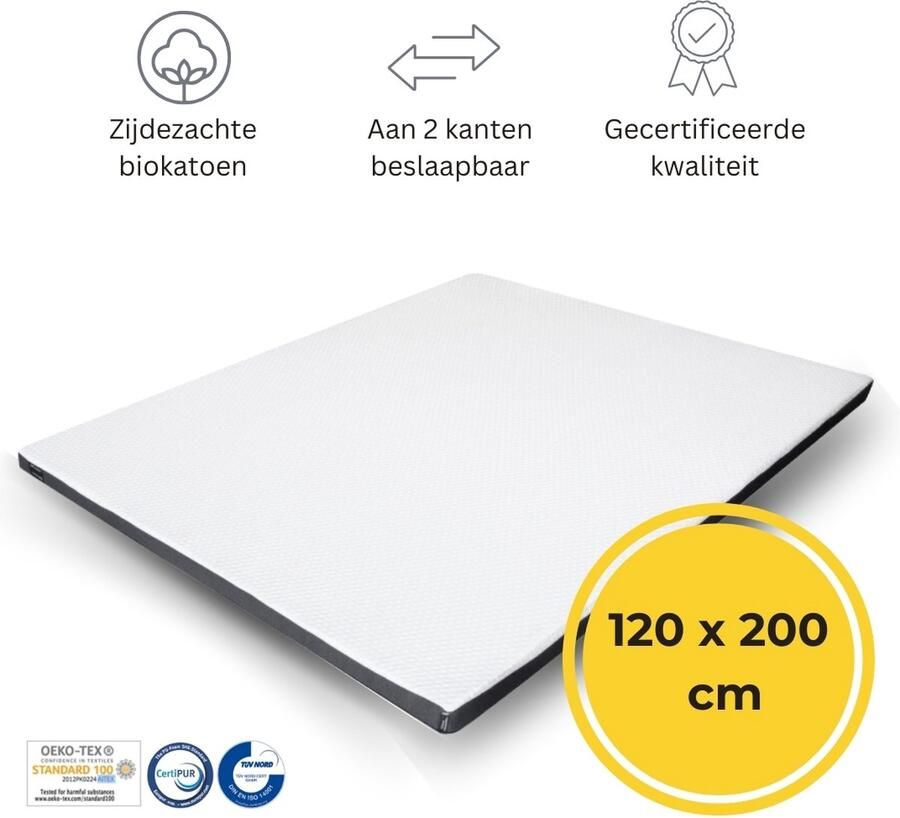 Felman Premium Hybrid Topdekmatras 120x200 cm Ergonomisch 7 cm dik